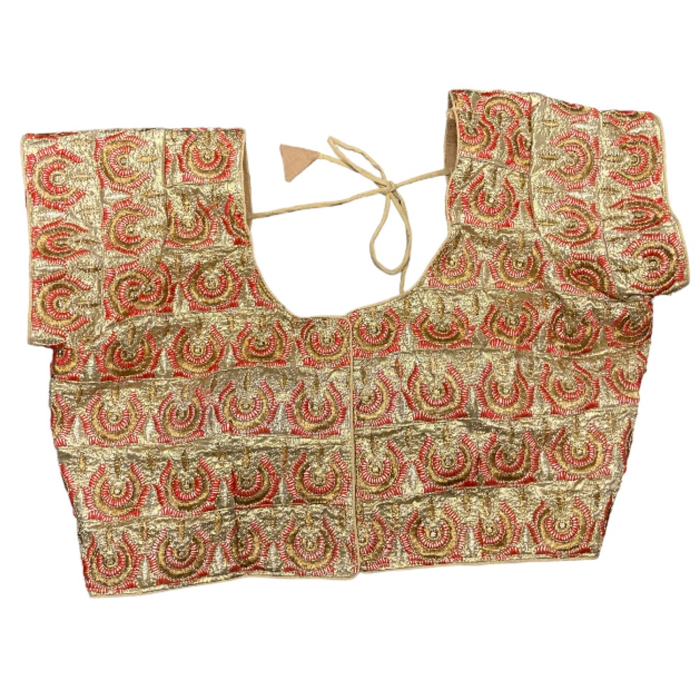 Gold and Red Saree Blouse
